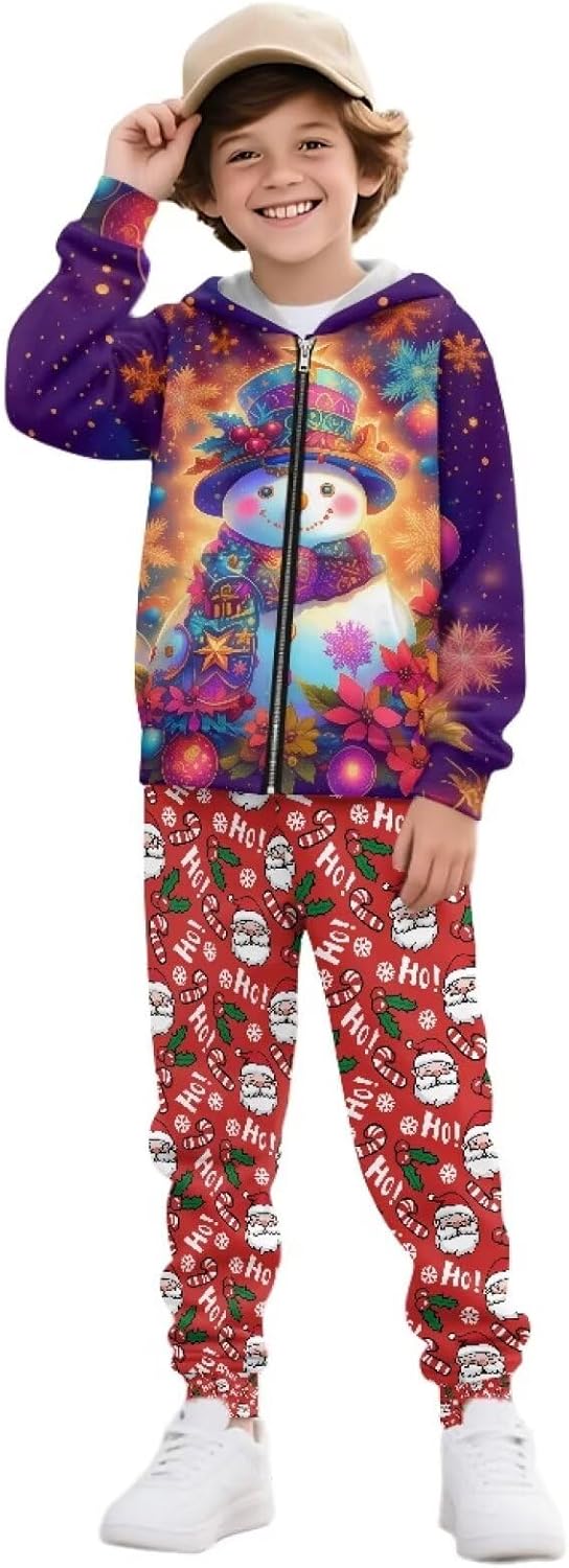Zip Up Hoodies and Sweatpants for Girls 6-15Y Long Sleeve Hoodies and Pants Set Sportswear