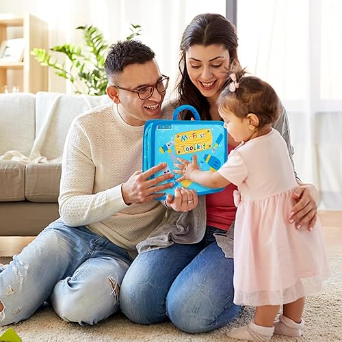 Miniatura 8 de teytoy My 1st Toolbox Playset, juego de herramientas para bebé de 1 año, juguete de construcción de juego de simulación con caja de herramientas con