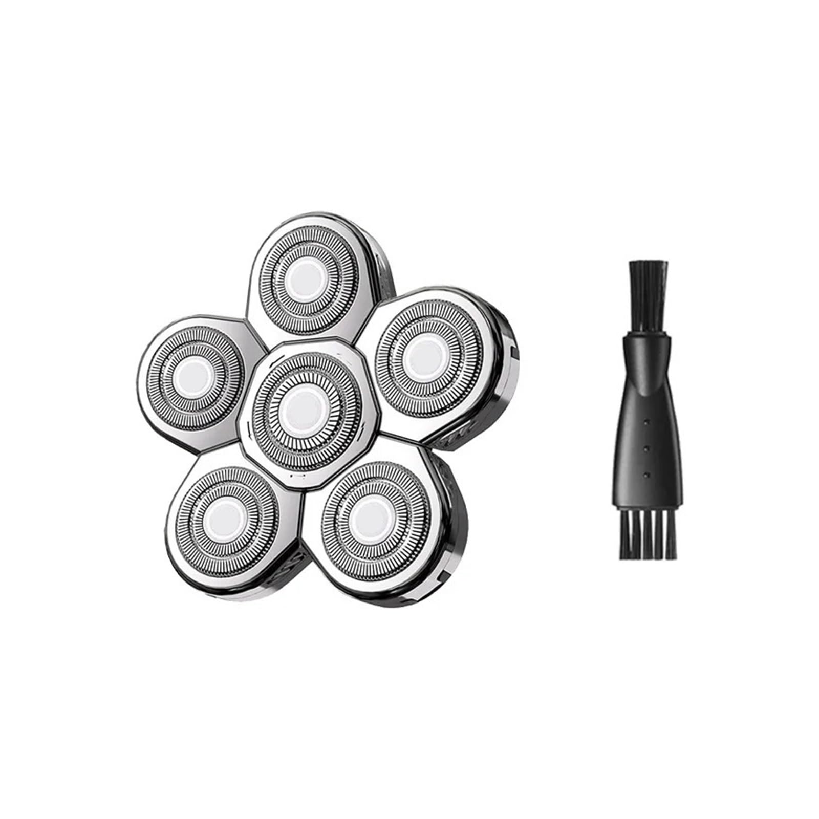 Cabezales De Repuesto For Afeitadora De 6 Cuchillas, Cuchillas De Repuesto For Afeitadora Eléctrica For Hombres Calvos, Afeitadora 6D(6D Black-1PC)