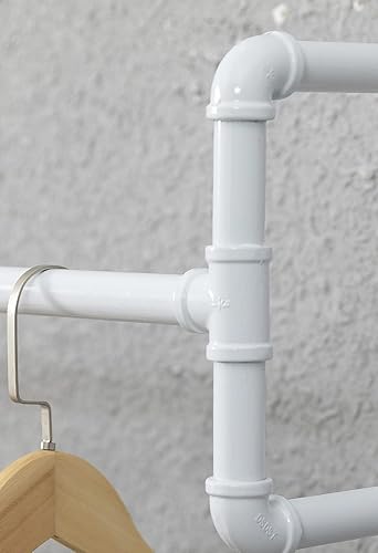 Miniatura 6 de Percheros industriales de tubería, percheros para colgar en la pared, estantes de ropa colgantes para exhibición que ahorran espacio, barra colgante