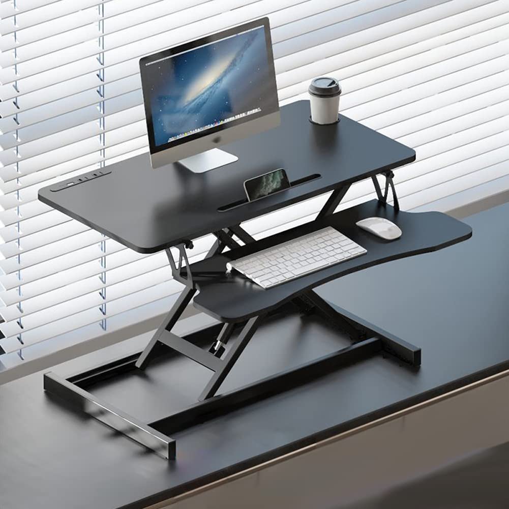 Buy Standing Up Desk Converter with USB 32 Inch Height Adjustable Sit
