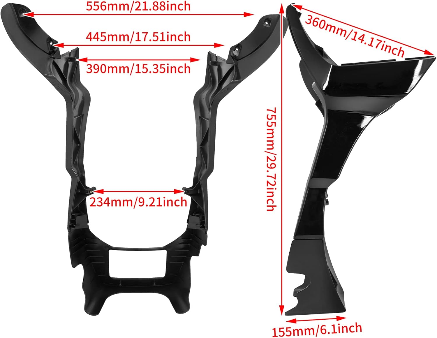 HDBUBALUS Fairing Spoilers Cover w/Extended Chin Spoiler Fit for Harley Road Glide FLTRX Special FLTRXS 2017-2022 (Color : Gloss Black)