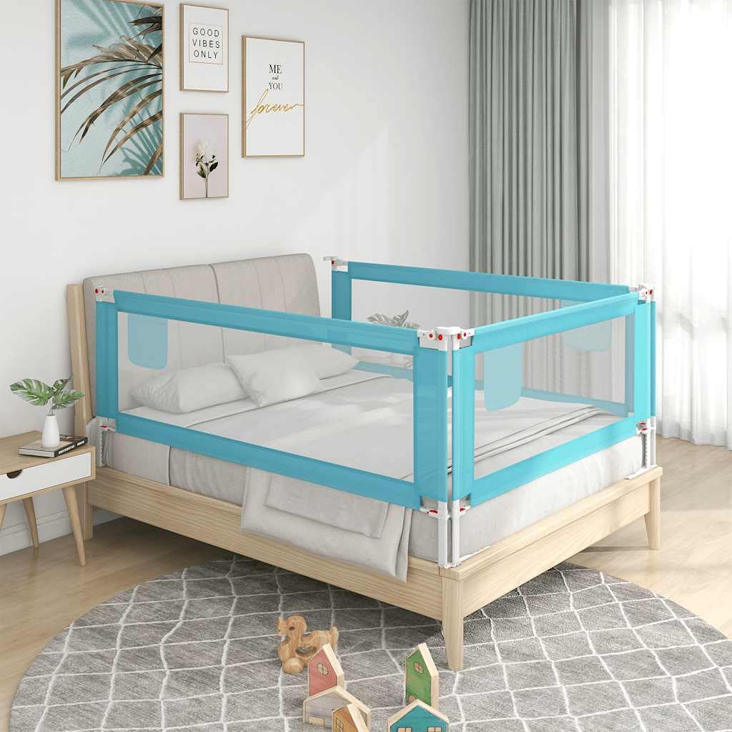 Generisch Kleinkind-Bettschutzgitter Blau 150x25 cm Stoff,Baby & Kleinkind,Babysicherheit,Baby-Bettschutzgitter,10211