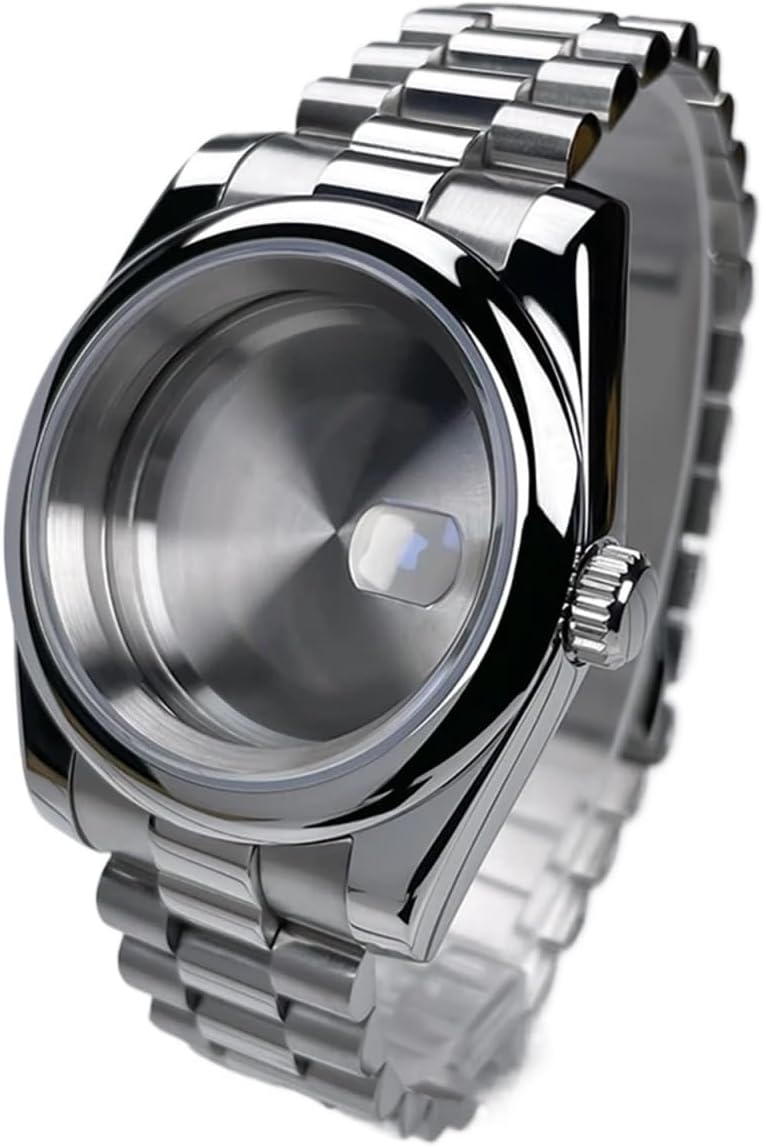 39mm Stainless Steel Watch Case with Bezel and Sapphire Glass for NH35/NH36 Movement