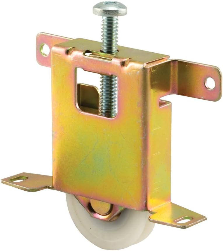 Prime-Line N 6861 Mirror Door Roller Assembly, 1-1/2 In., Steel Housing and Ball Bearings, Concave Plastic Wheel (Single Pack)