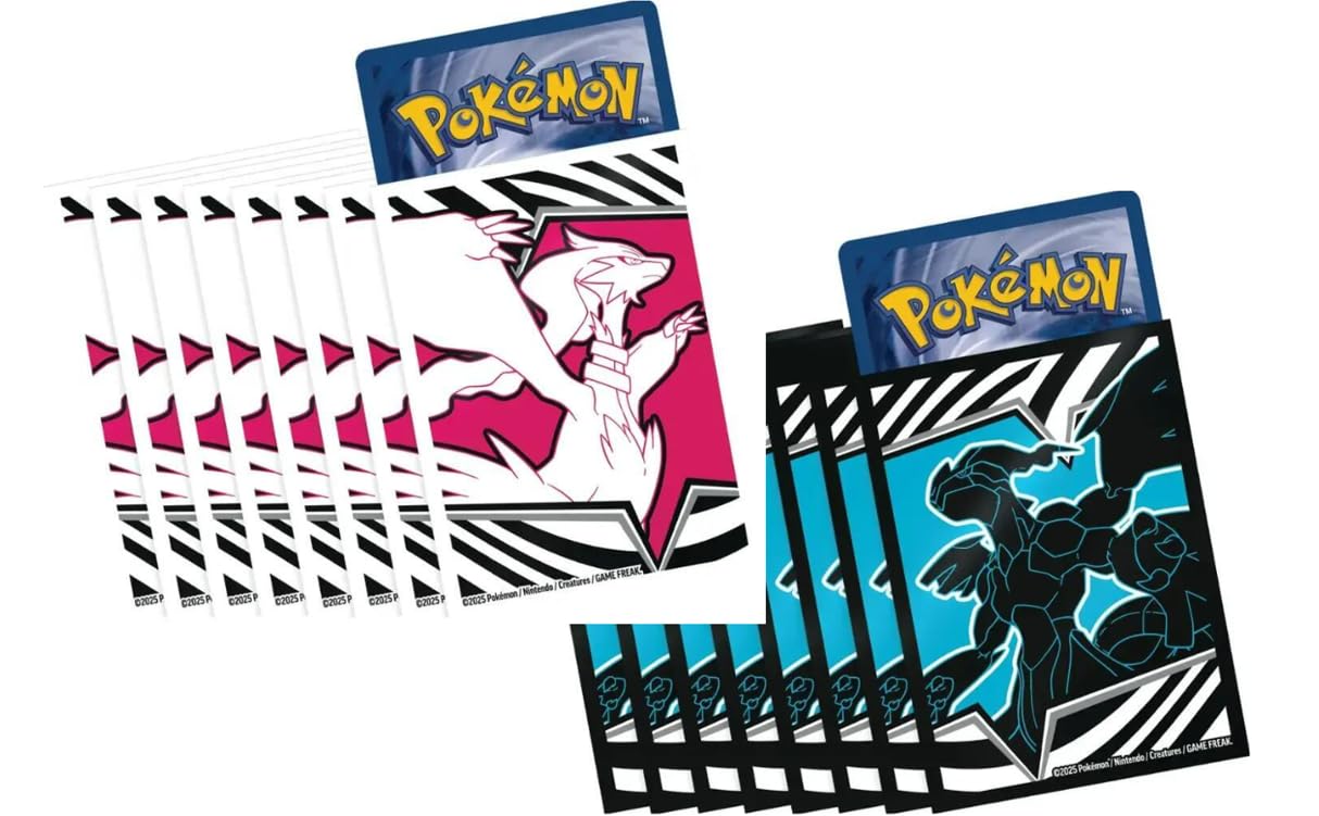 Amazon.com: Official Pokemon TCG Sleeves - Black Bolt & White Flare ETB  Exclusive! (Reshiram/Zekrom Design) [Styles May Vary!] 65 Count - Card  Protectors