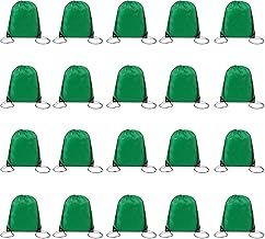20 Pcs Green Drawstring Gym Bags, Drawstring Backpacks, Waterproof PE Bags for Kids Adult Travel Sports Swimming Party, Gym, Yoga, Trips, School