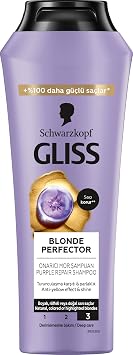 Gliss Blonde Perfector Anti-Orange Repair Shampoo with Peptide and Blueberry Extract 250 ml