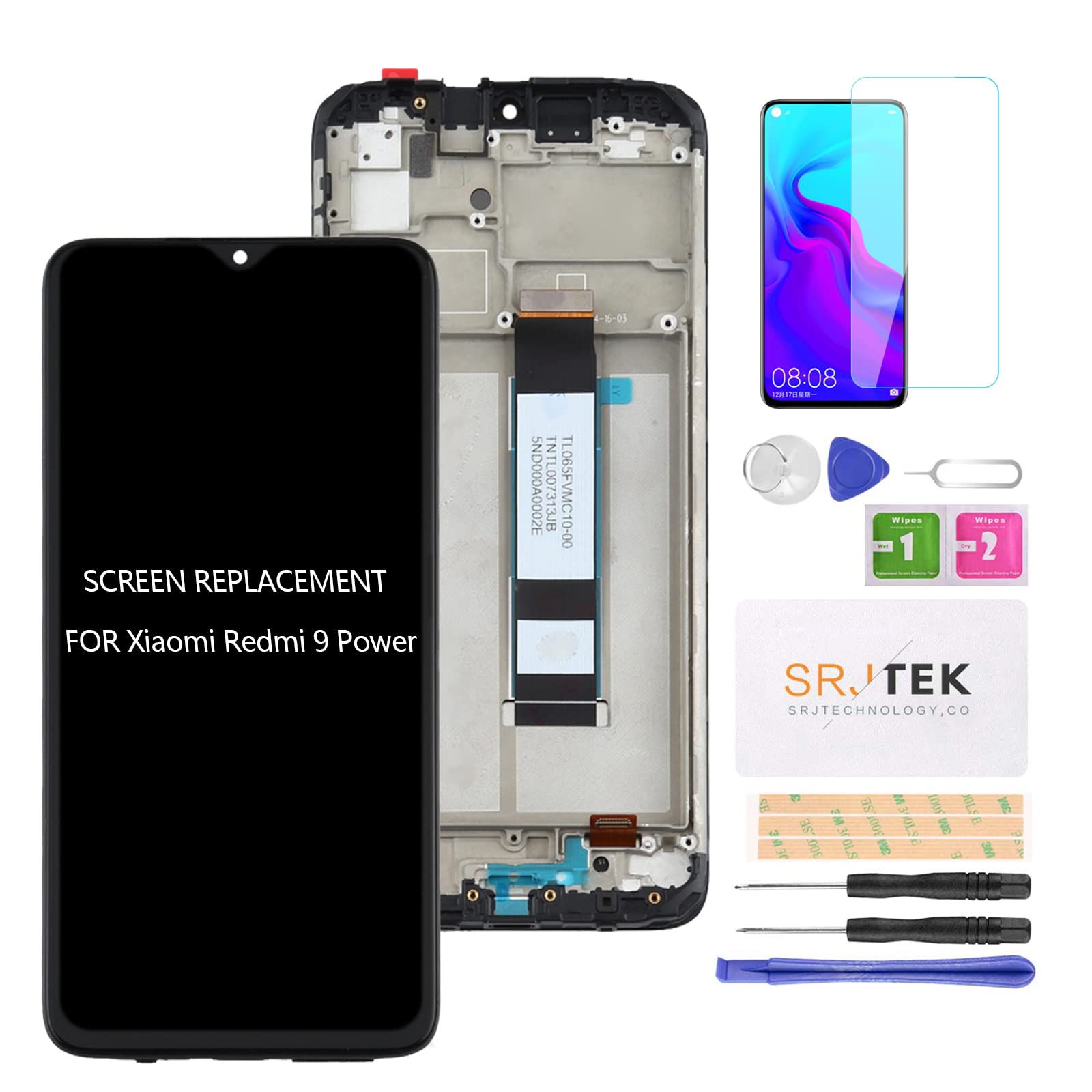 for Redmi 9 Power Screen Replacement for Xiaomi Redmi 9 Power LCD Screen for M2010J19SI M2010J19SL Digitizer Touch Screen Display Assembly Part Repair