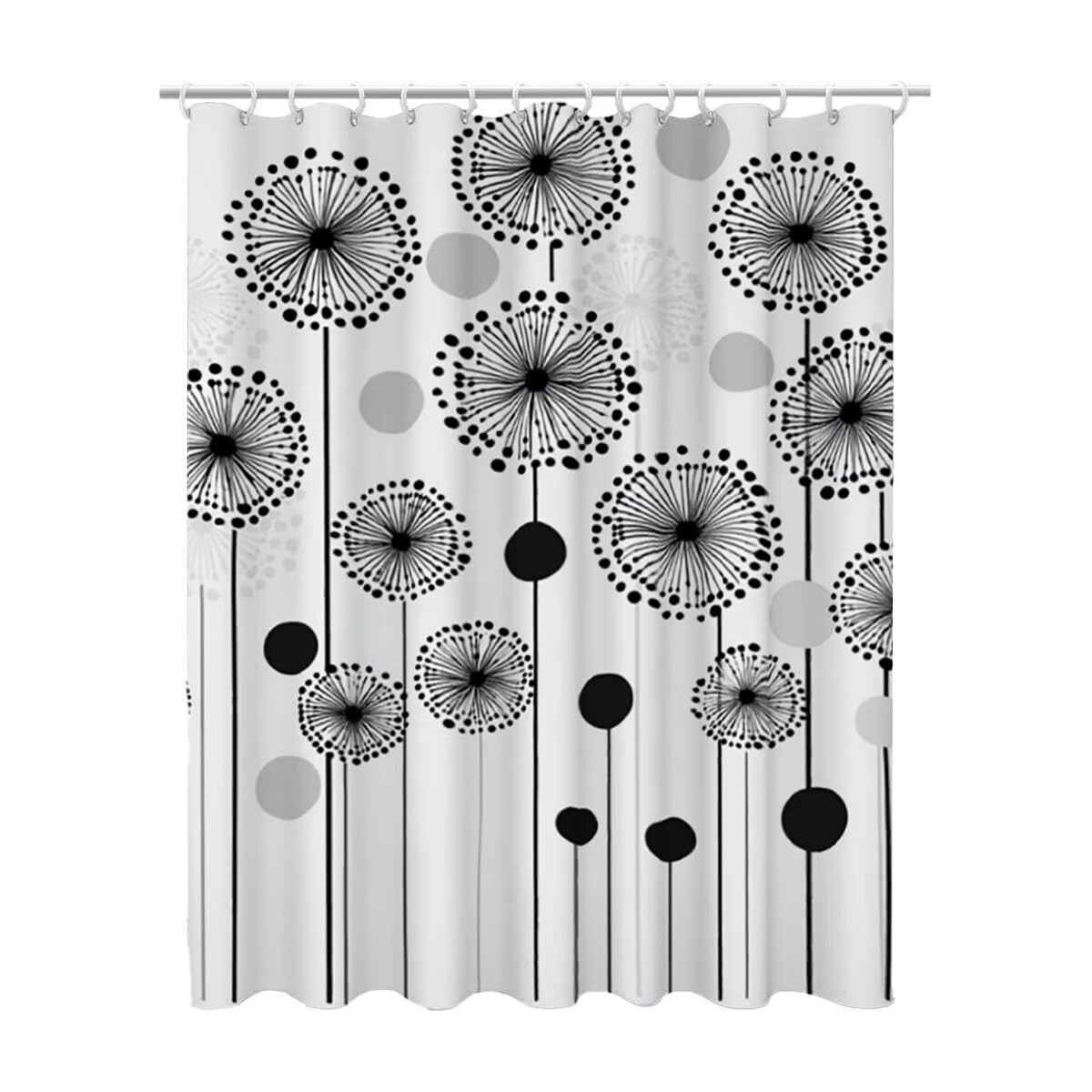 Rideau de douche en tissu imperméable gris rideaux baignoire lavable 200x200 cm