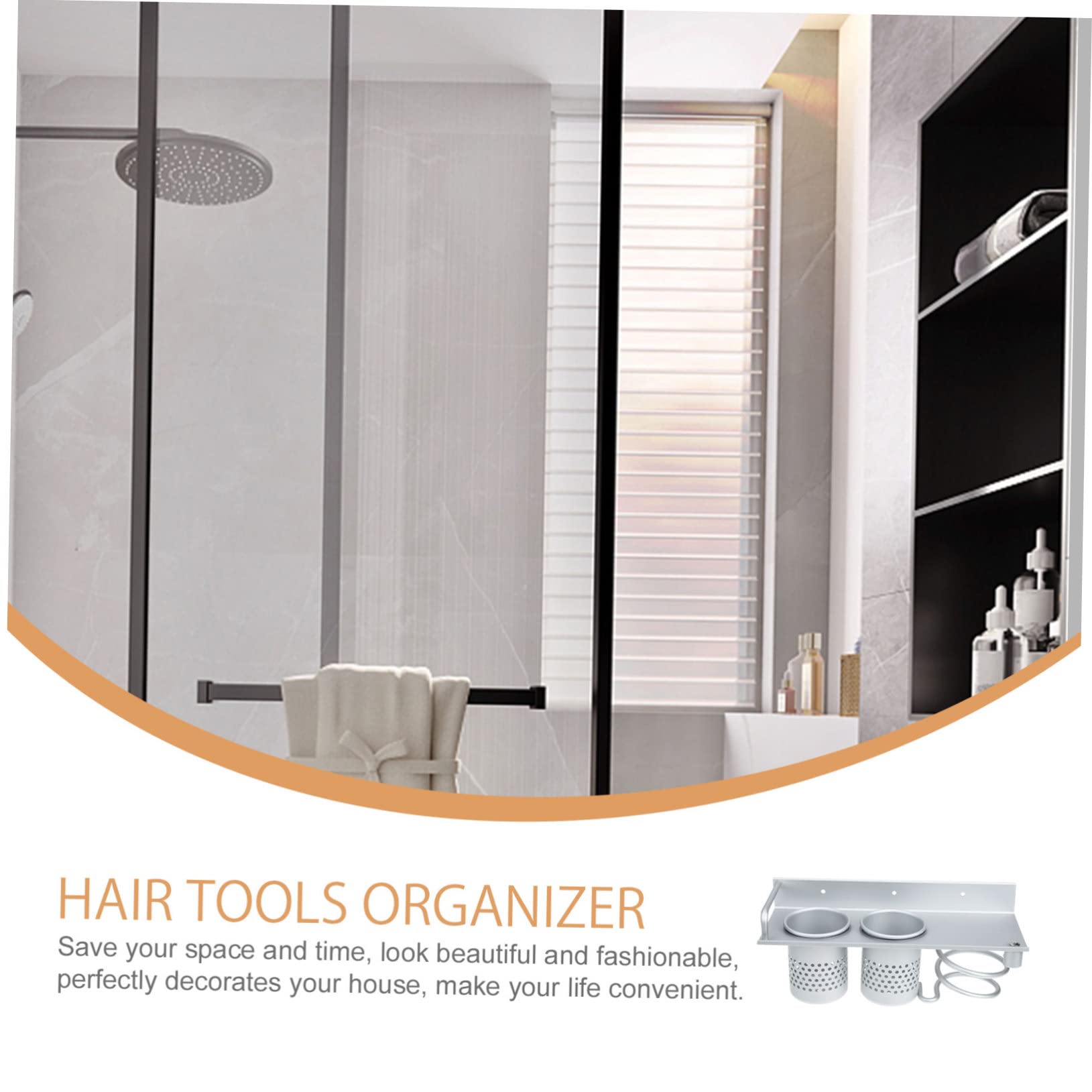 Soporte para Secador de Pelo de Pared sin Perforaciones Organizador de Herramientas Cabello Capacidad Alta Diseño Práctico para Baño y Dormitorio