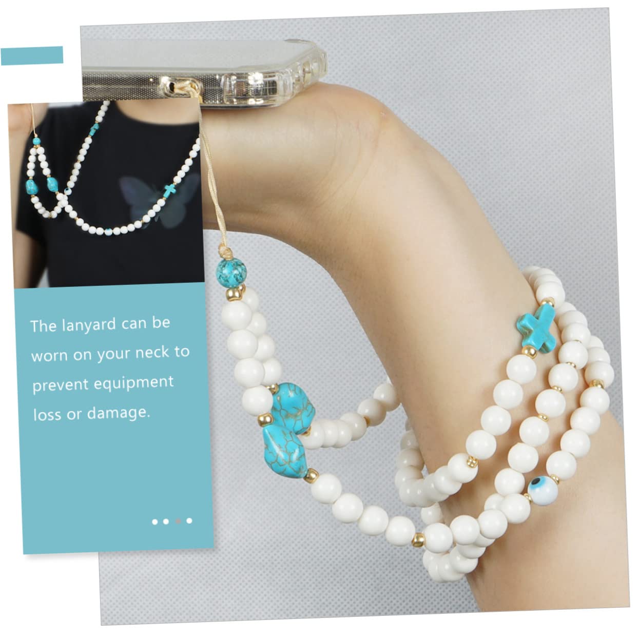 UPKOCH 3 Piezas Anti-Pérdida Cadena Para Teléfono Móvil Cordón Para El Cuello Cuerda Decorativa Para Teléfono Cadena Colgante Para Teléfono Decoración De Cuentas Para Teléfono Teléfonos