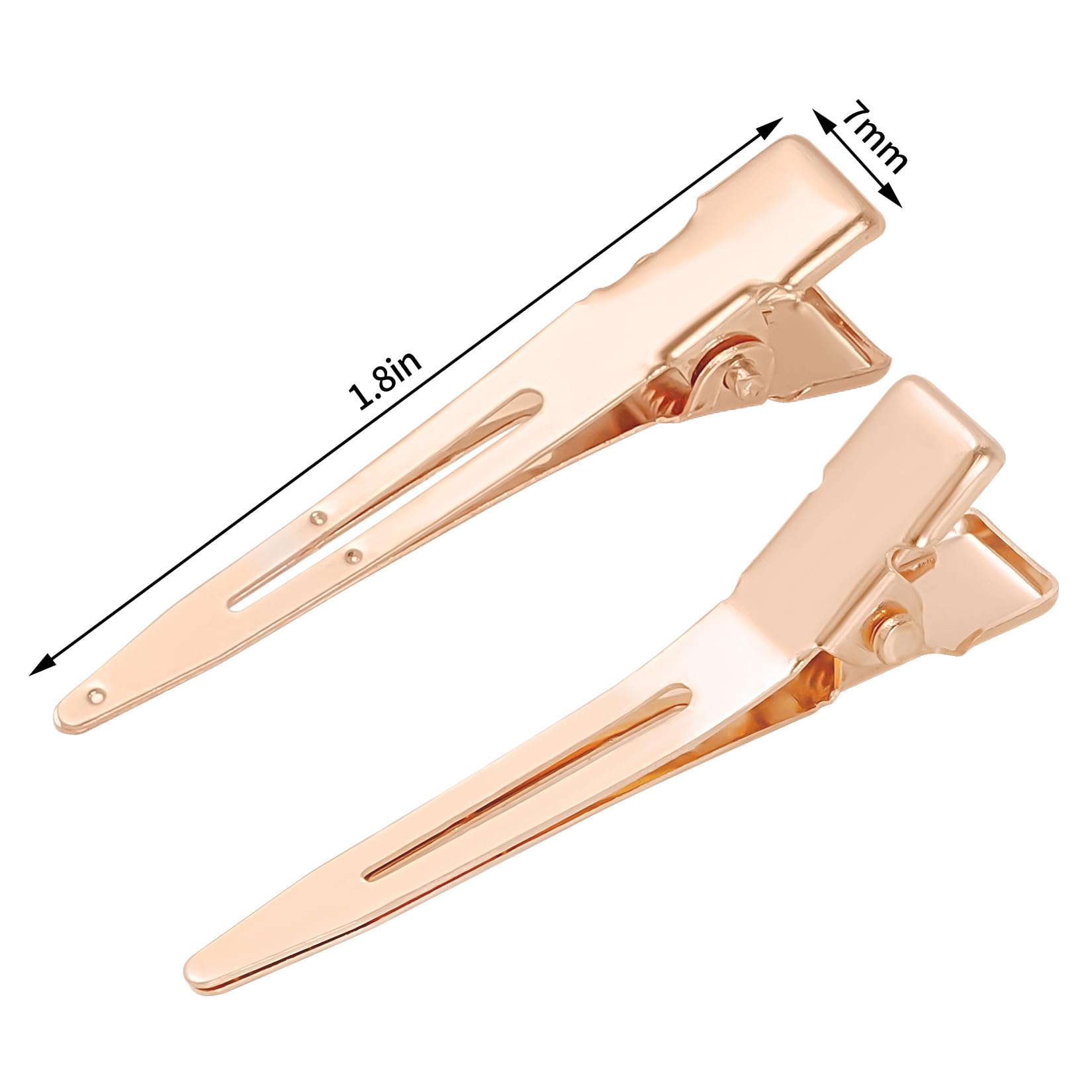 Bantoye - 50 pinzas rizadas de cocodrilo, 1.8 pulgadas, accesorios para el cabello para peinar, teñir el cabello, oro rosa