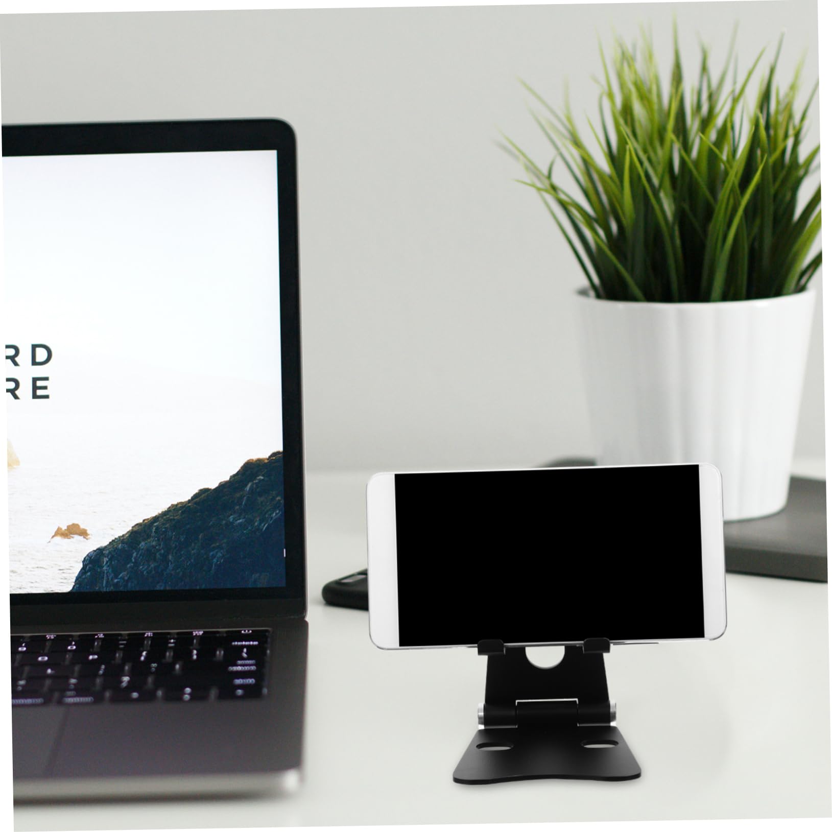 Didiseaon 2piezas Soporte De Escritorio Ajustable para Móvil y Tablet De Aleación De Base Antideslizante Compatible con y Smartphones Color Negro para Videos y