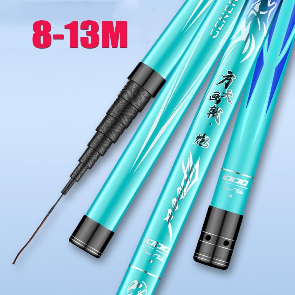 Canna da pesca telescopica da 8 m - 13 m in carbonio super resistente | 8m