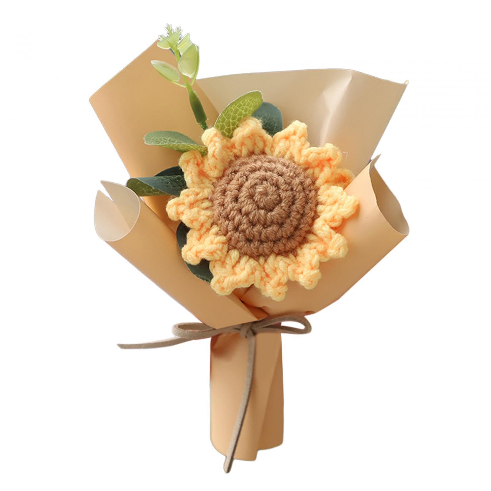 TWISAXC Eternal Blessings Hand Knitted Flower Bouquet For Special Celebrations Artificial Flower Bouquet Thanksgiving Gift Women Is Exquisite And Elegant, Style J