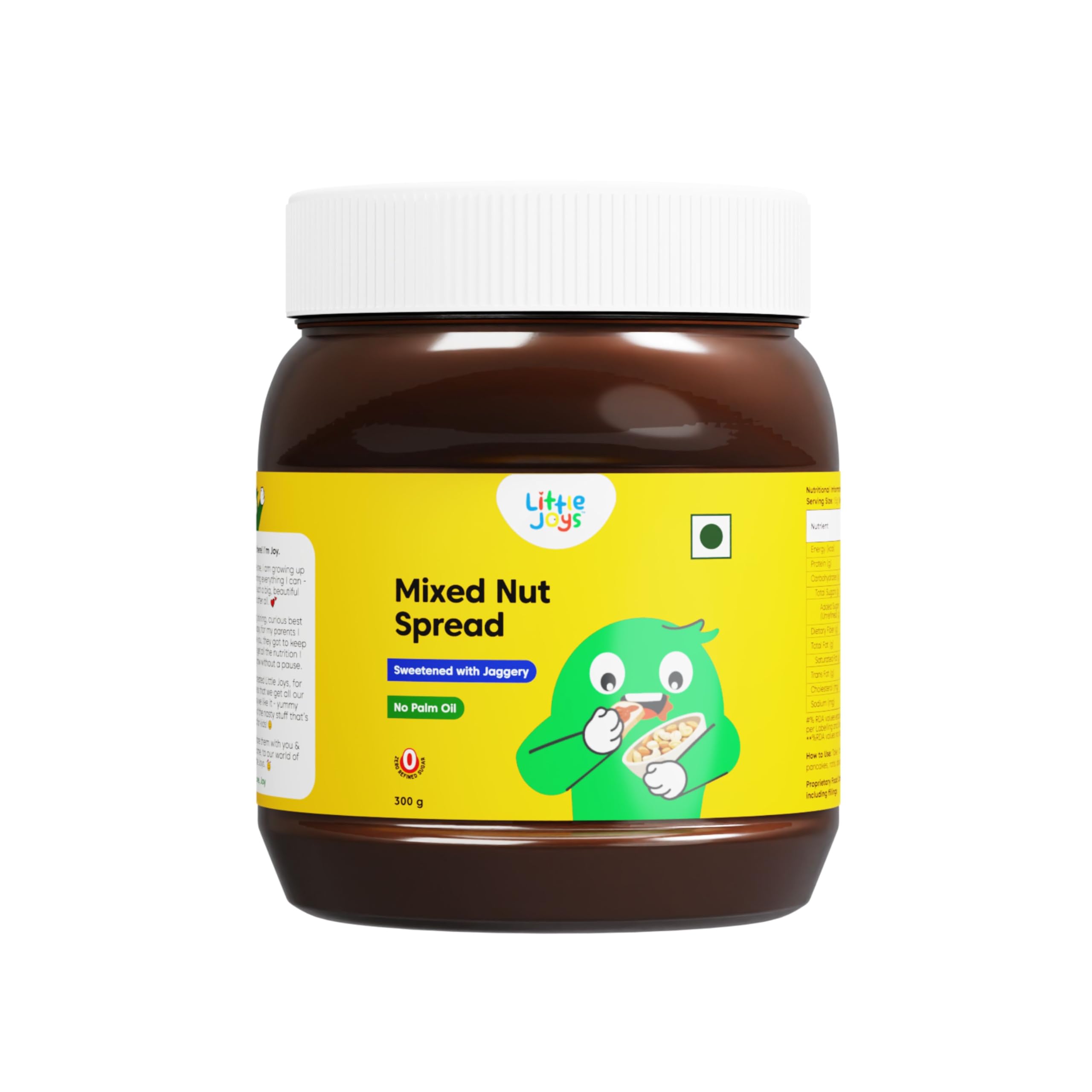 Little Joys Chocolate Spread Sweetened with Jaggery | Clean Ingredients | With Hazelnut, Almond & Cashews | No Refined Sugar, No Palm Oil, No Preservatives | 300g