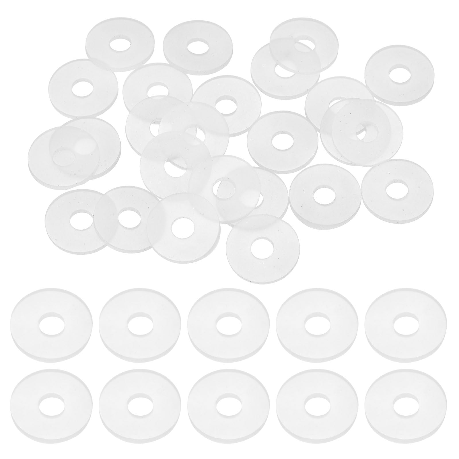 DEFANEX 25pcs M6 Silicone Flat Washer (6mm ID 20mm OD 2mm Thick) - Flexible O-Ring Sealing Fastener Spacer Gasket Washer Grommets Accessories for Faucet Water Hose Valve Pump
