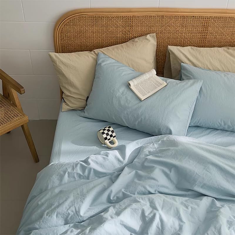 AShanlan Bettwäsche 135x200 Babyblau Bettbezug mit 1 Kissenbezug 80x80 cm – Ansicht 3