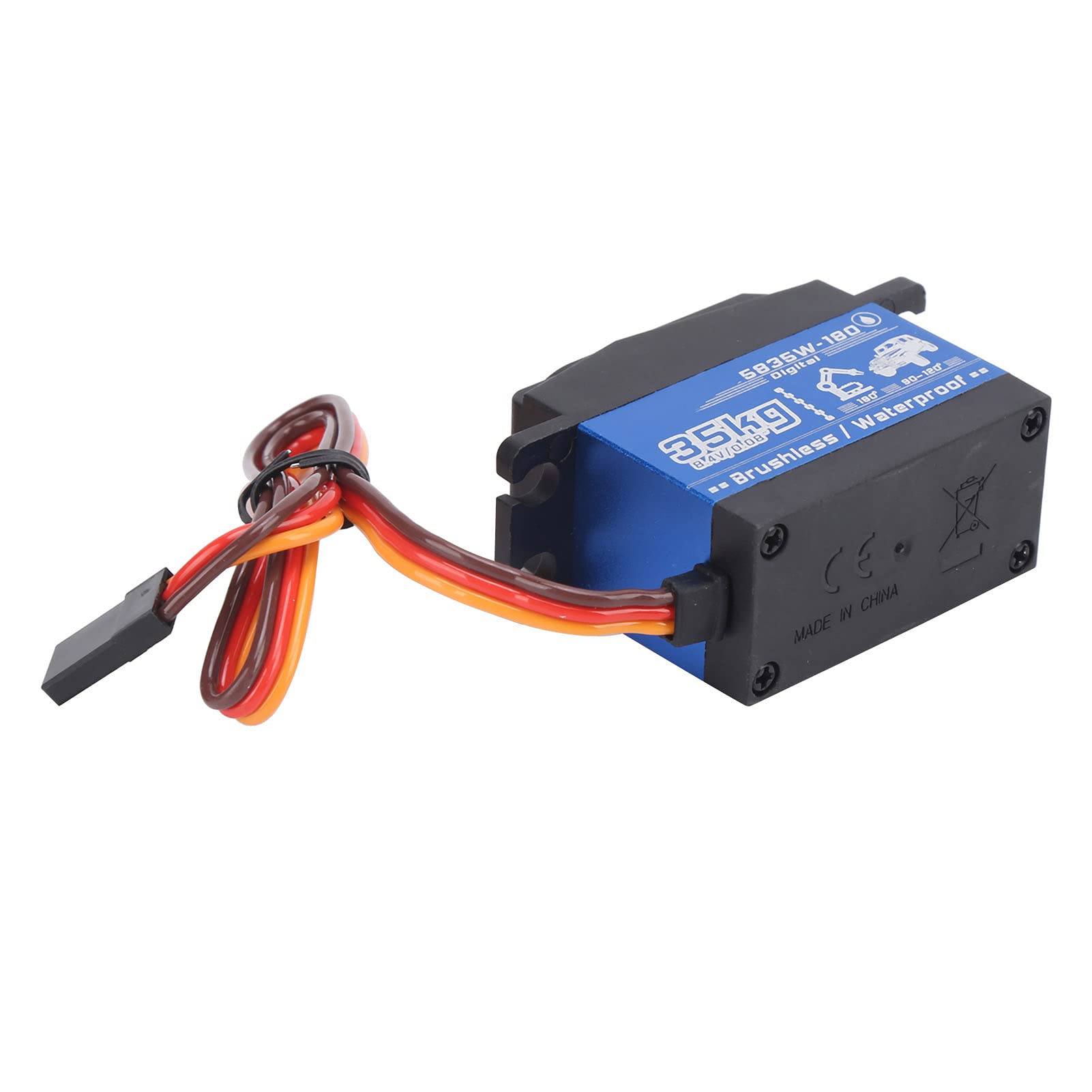 Servo de engranaje de motor sin escobillas a prueba de agua RC de 35 kg, servo de alto par para robot de coche RC 1/8 1/10, engranajes de acero inoxidable con protección de
