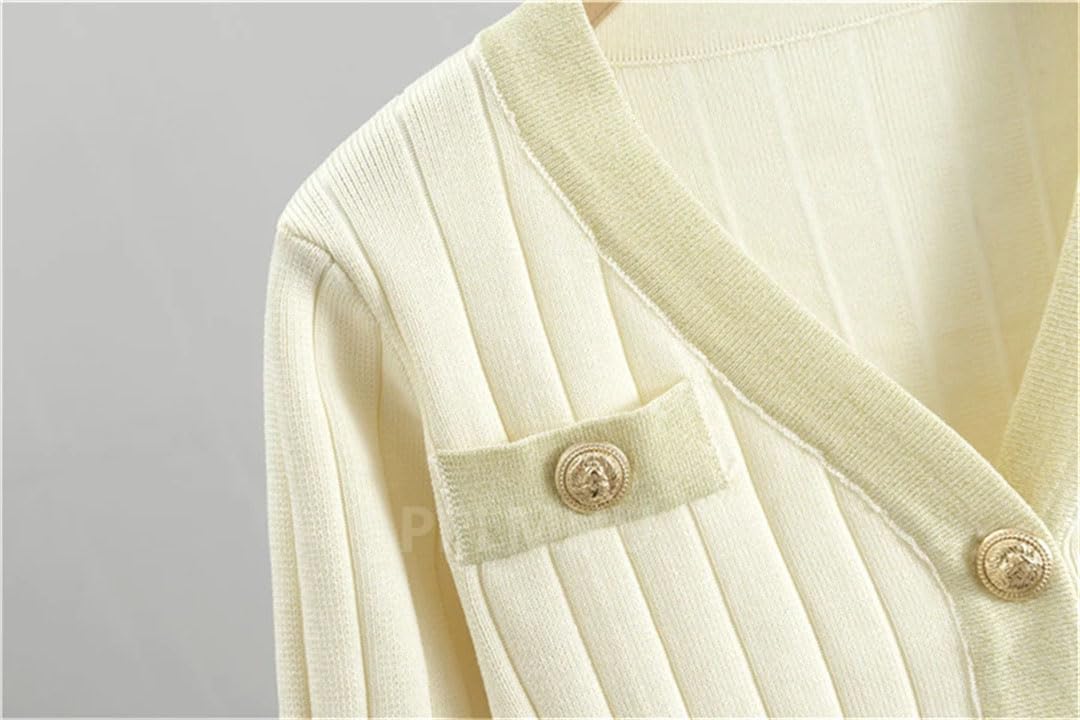 Vestiti aderenti da donna in maglia, set da 2 pezzi, con scollo a V, maglione corto, cardigan conjunto chic sexy canotta slim maxi abiti