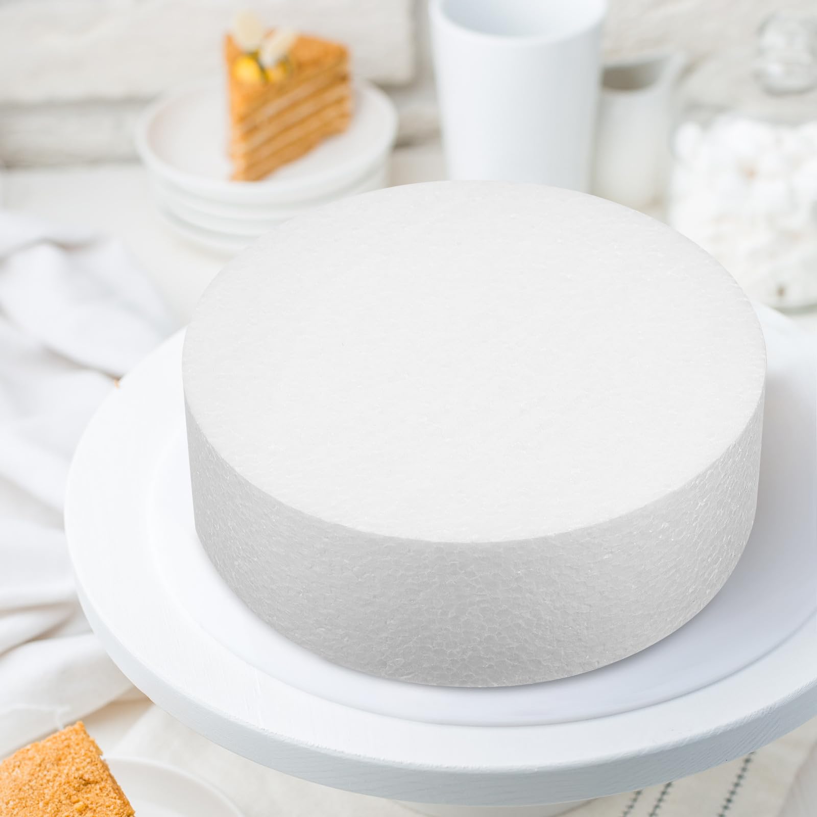 EXCEART Set di 4 Manichini per Torte di Schiuma Rotonde, Stampi per Torte Nuziali Riutilizzabili Superficie Liscia, Dimensioni Multiple per Decorazioni e Addestramento in Cucina,