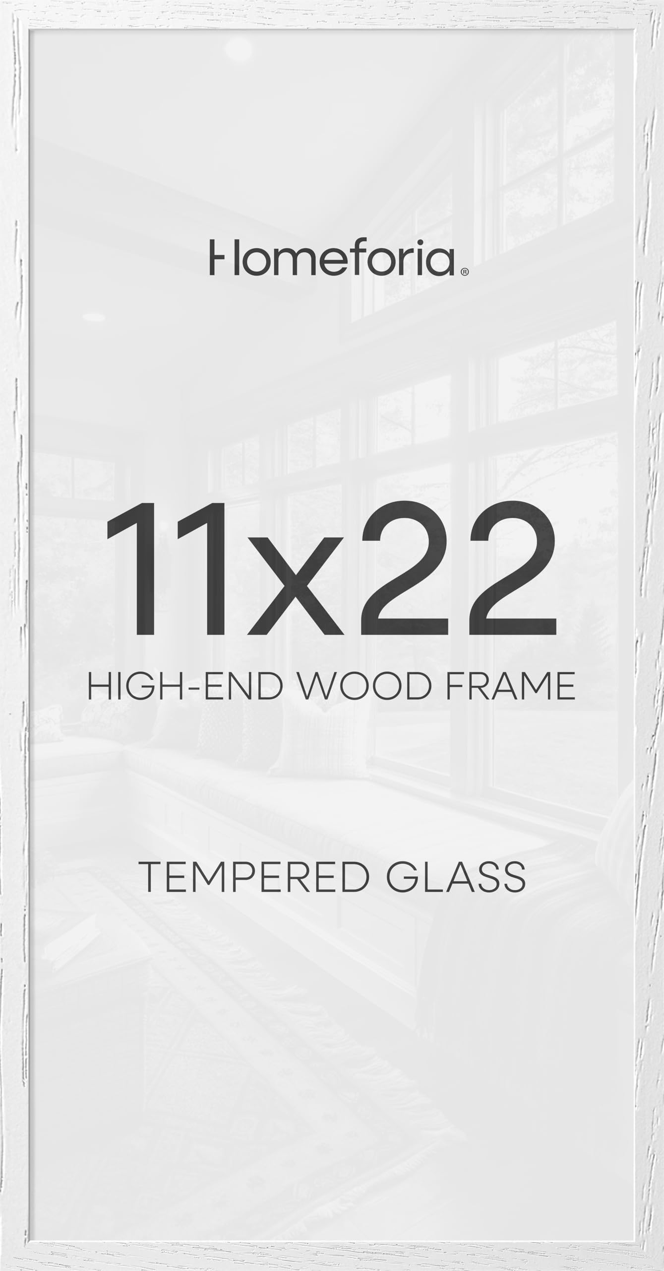 Homeforia 11x22 White Oak Newspaper Picture Frame, High-End Wood, Glass | High End Solid Oak Wood, Tempered Glass, 11x22 Edge-to-Edge Display 22x11, Wall Kit, Set Of 1