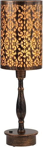 UMEXUS Lámpara de mesa inalámbrica recargable con pequeñas luces táctiles de 3 vĂas regulables de bronce antiguo, lámpara de mesita de noche de UMEXUS Lámpara de mesa inalámbrica recargable con pequeñas luces táctiles de 3 vĂas regulables de bronce antiguo, lámpara de mesita de noche de