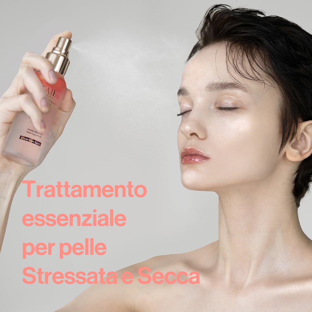 d'Alba Siero Vital Spray Serum al Tartufo Bianco Italiano, Siero Vitalizzante, Idratante, Lenitivo, Calmante per Viso, Soluzione per Pelli Arrossate e Sensibili, Cura della Pelle Coreana