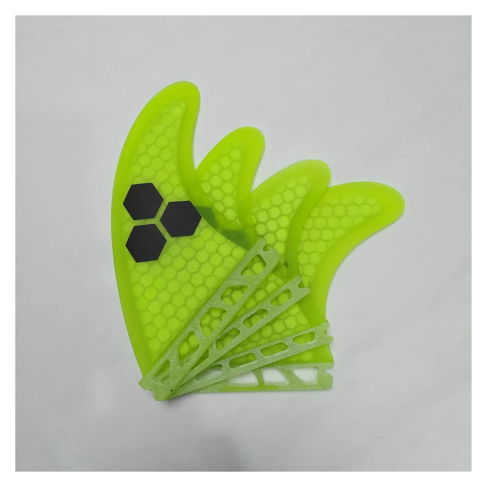 Single Tab Base Quad Fin Set Fiberglass Surfboard Fins Honeycomb Surf G5 with GX 4pc for Paddle Board(Giallo)