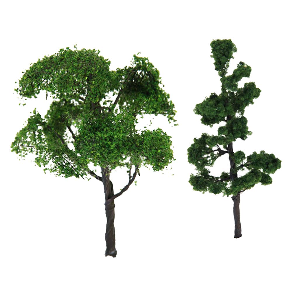 Homyl – Lot De 2 Arbres Modèle 1/75 – Orme Et Pin Verts – Déco Pour Paysage Ferroviaire Et Diarama