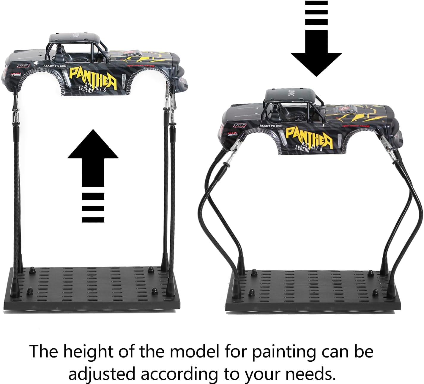 4PCS Heavy Duty Bendable Alligator Clip Sticks with Large Model Painting Stand Base, Model Car Paint Stand Holder,Hobby Model Kit Tools Makes Airbrushing and Spray Painting Easy