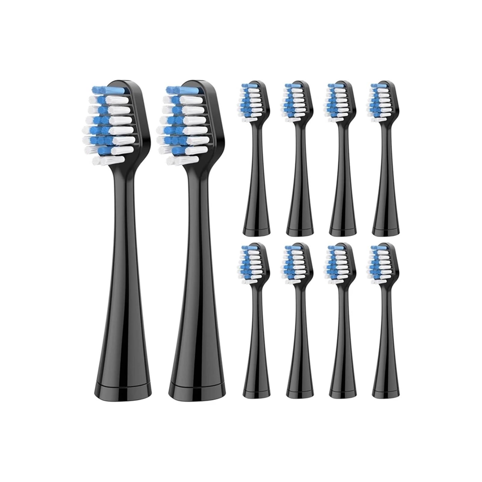10 testine, compatibile con AquaSonic, Duo e Home | Testine di ricambio per adulti, pulizia profonda, in plastica, confezione da 10(Black 10pcs)