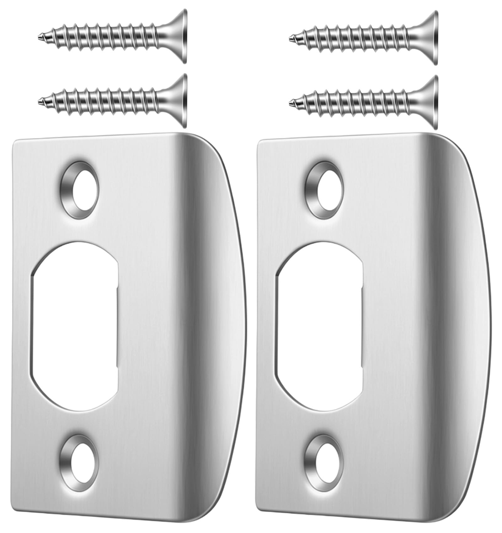 2Pcs Strike Plate for Doors, 2-1/4" X 1-7/16" Door Latch Plate