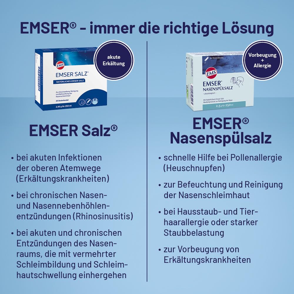 EMSER Nasendusche nasales Reinigungs-Set mit Spülsalz-Beuteln, 1 Stück