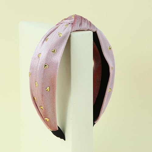 Miniatura 7 de Diademas anudadas para el día de San Valentín para mujer, diseño de corazón, terciopelo, nudo superior, 2 unidades, banda ancha, a la moda, lindas