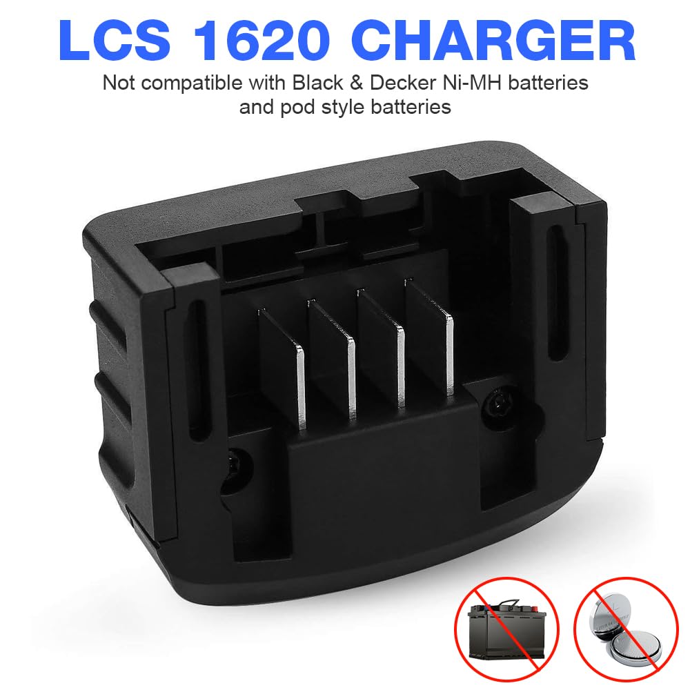 18V/20V Ladegerät Kompatibel mit Black & Decker, XPJBKC Lithium-Akku Ladegerät für Black und Decker LBXR20, LBXR20-OPE, LB20, LBX20, LBX4020, LB2X4020, LBXR2020-OPE, LB2X3020-OPE, LBXR20BT