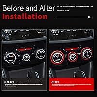 Vista 2 de Auovo Cubiertas de Anillo Exterior de Perilla de Control de Clima AC Accesorios para Subaru Forester 2019-2024 / Crosstrek 2018-2022 2023 / Impreza