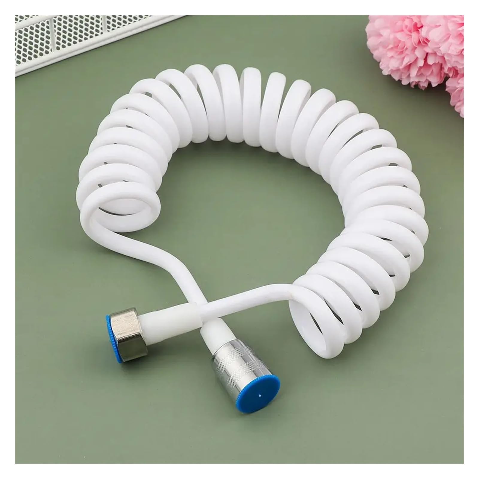 Manguera de ducha flexible de 15/2 m - Tubo universal retráctil antitorceduras G1/2 para inodoro bidé y rociador de baño - Manguera de agua negra