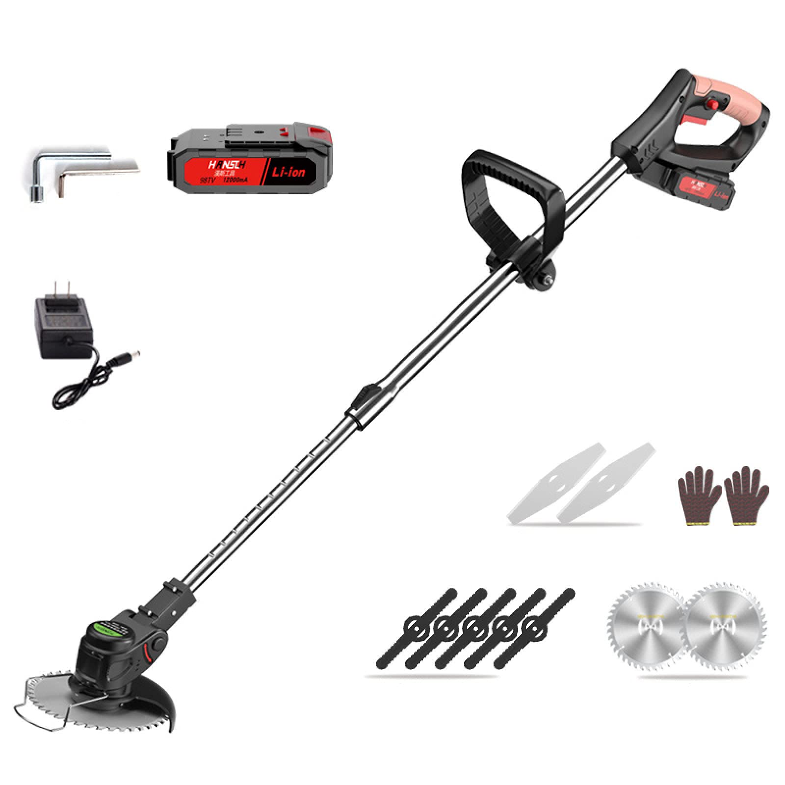 ZHYX Mowers Hand Push Lawn Mower Home Garden Lawn Mower,(12000mA) battery*1+charger*1