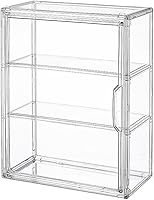 BOHOIDEE 3-Tier Acrylic Display Case for Action Figures - Stackable Wall-Mount Dustproof Showcase with Magnetic Door