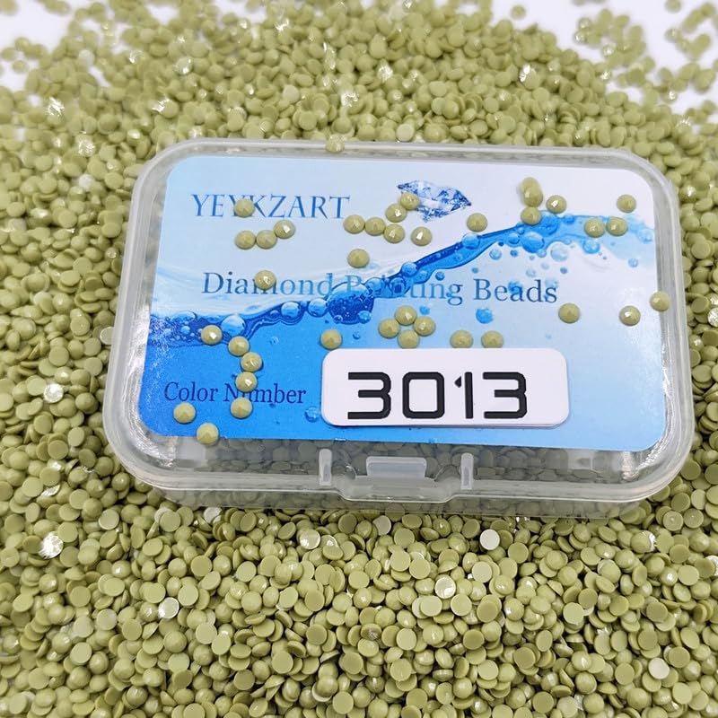 YEYKZART 3013 Diamond Painting Replacement Round Diamonds Beads Rhinestones Accessories for Diamond Art Missing Color 3500 PCS