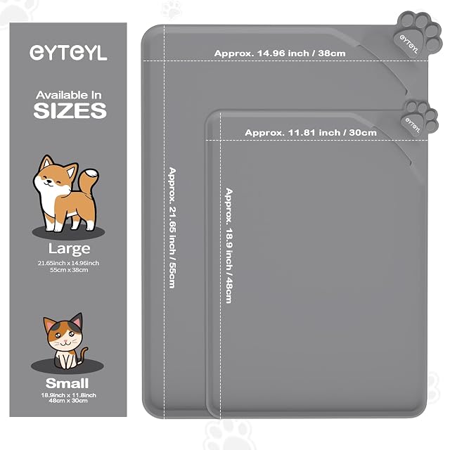 Foto 6 de 8 de Alfombrillas impermeables para alimentación de perros con labios altos, 55 x 38 cm