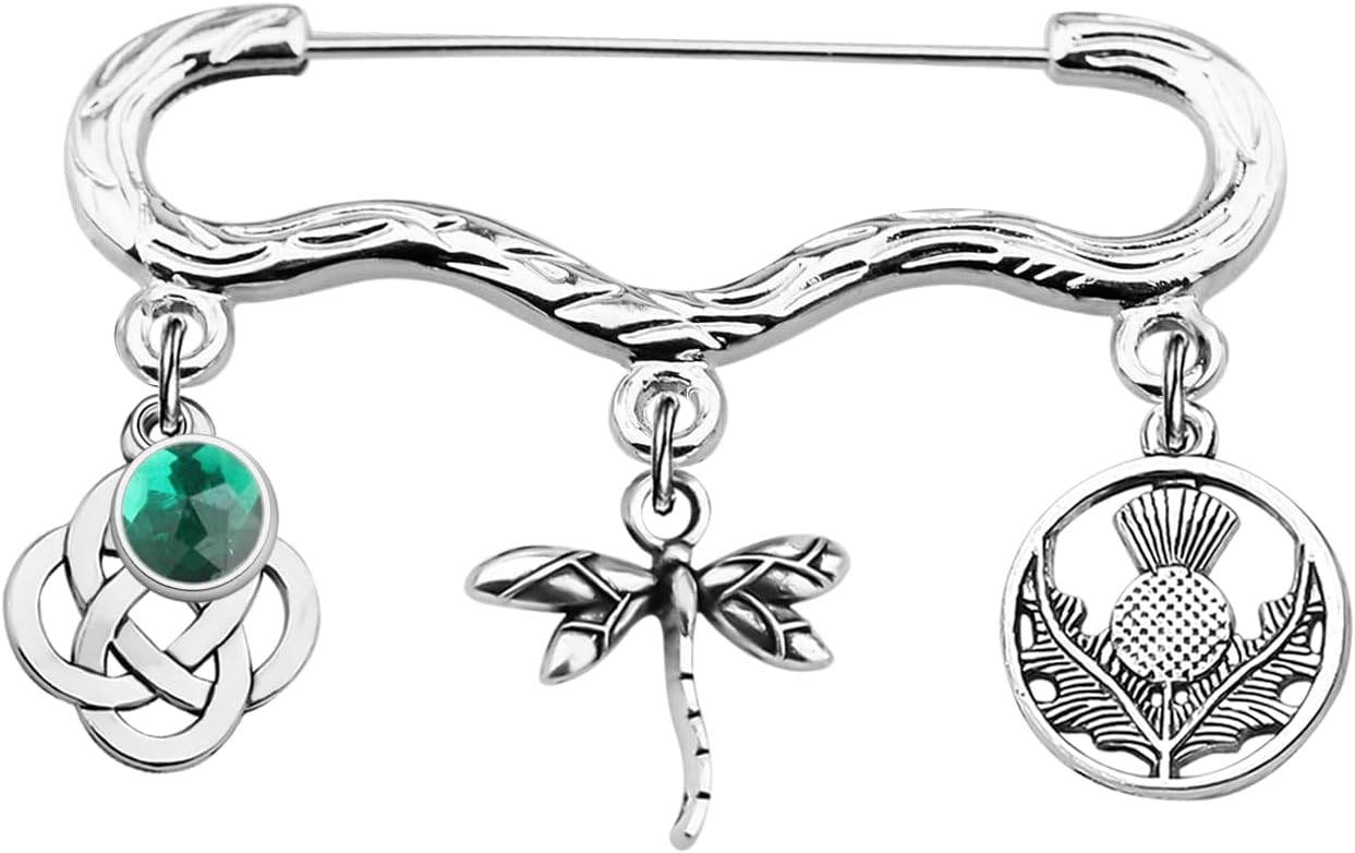 CENWA TV Show Inspired Jewelry Scottish Thistle Gifts Dragonfly Charm Brooch Pin