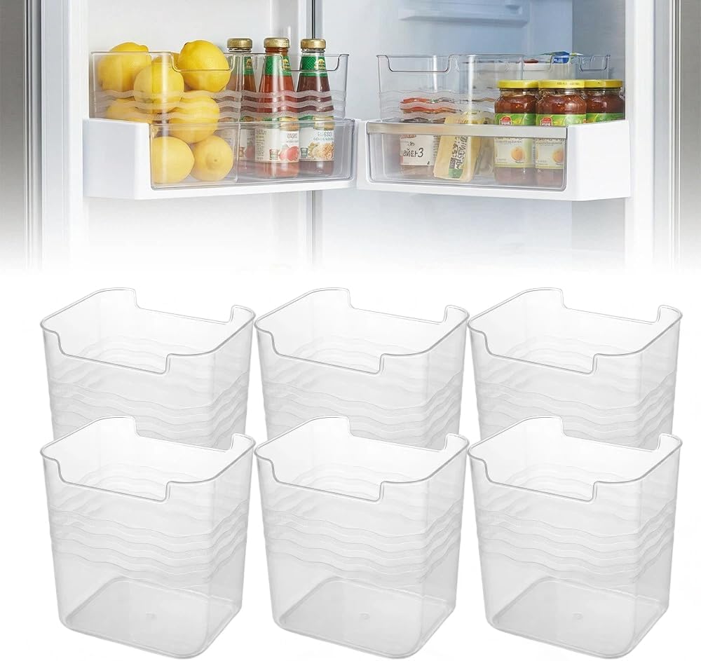 Clear Freezer Storage Bins, 2026 Upgraded Stackable Plastic Organizers for Refrigerator, Pantry & Kitchen Cabinet, Fridge Food Storage for Meat, Veggies & Snacks (6pcs)