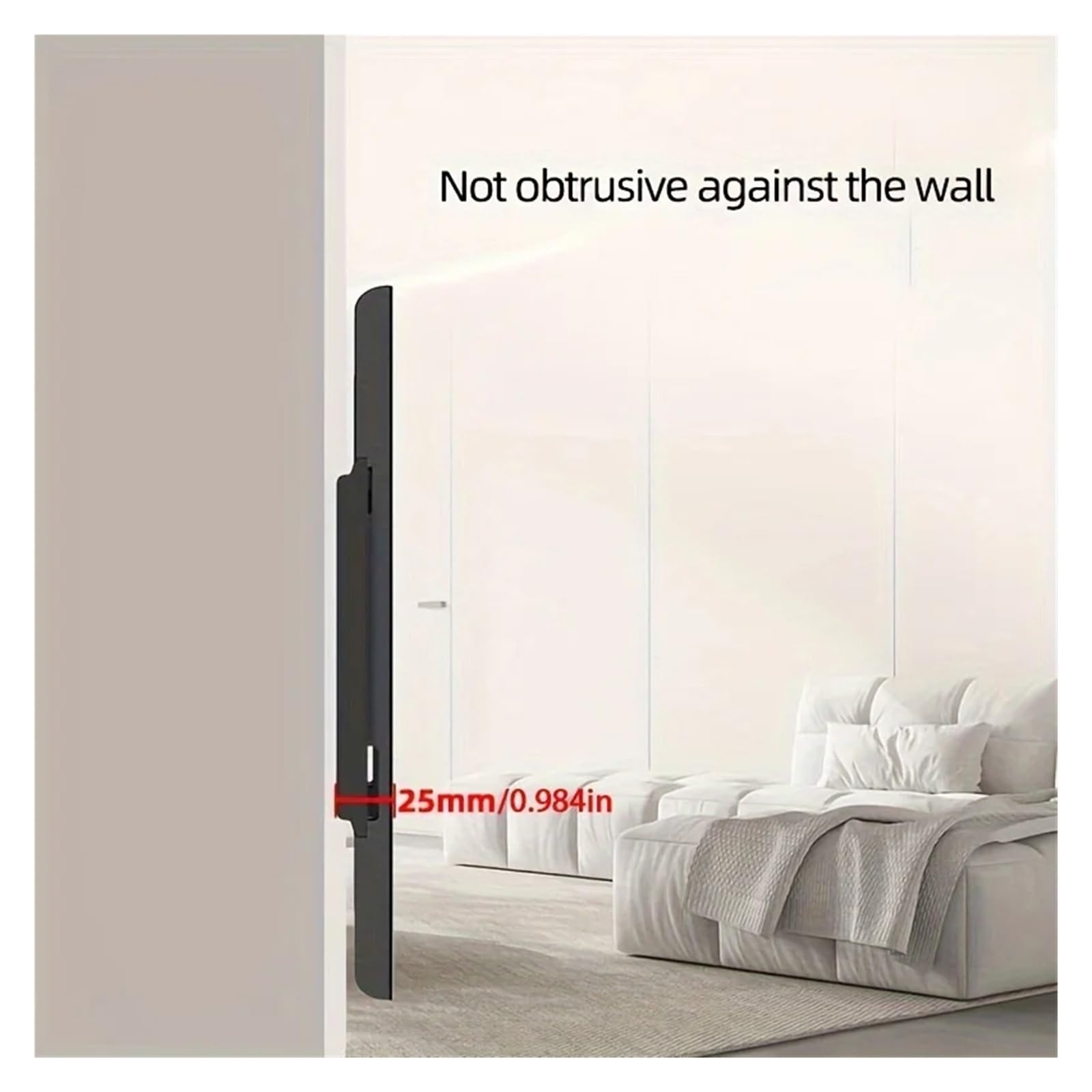 Supporto Universale Fisso da Parete per TV Piatte/Curve da 32-65", Design a Basso Profilo, inclinazione di ±15°, Staffa VESA 400x400mm, Facile Installazione, Supporto Rob