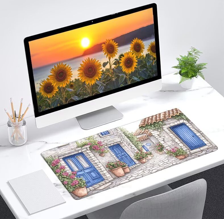 Alfombrilla ratón grande para evitar deslizamientos del teclado en el escritorio 2