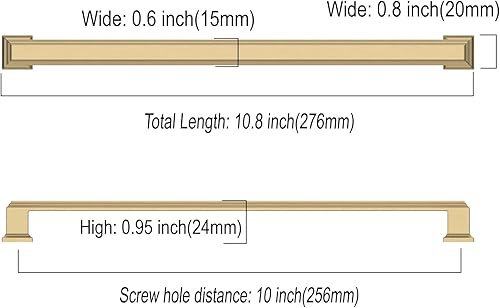 Vista 159 de Asidrama 10 Pack 7.5 Inch(192mm) Brushed Brass Cabinet pulls Kitchen Cabinet Handles, Cabinet Pulls Kitchen Cabinet Hardware for Cupboard Drawer