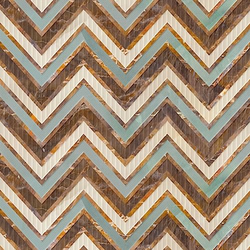 Image of Brown Zig Zag Texture Self Adhesive Wallpaper Peel & Stick, Waterproof, Scratch Resistant 41cm x 244cm