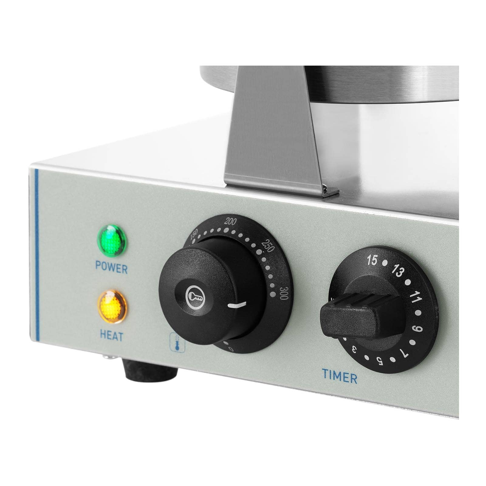 Royal Catering RCWM-2600-R gofrera doble redonda (2 x 1300 W, temporizador 15 min, teflón y aluminio, acero inoxidable)